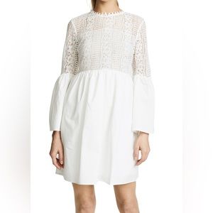 White, lace dress with balloon sleeves